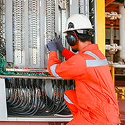 Man working on wiring