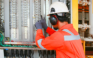 Man working on wiring