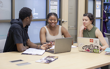 students at table